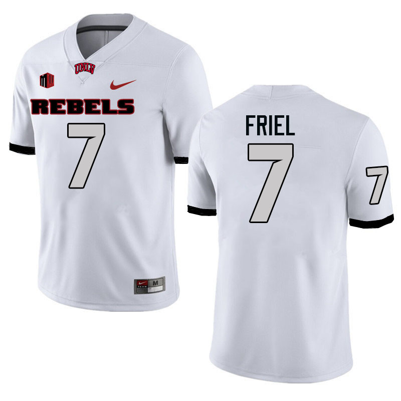 Men #7 Cameron Friel UNLV Rebels College Football Jerseys Stitched-White
